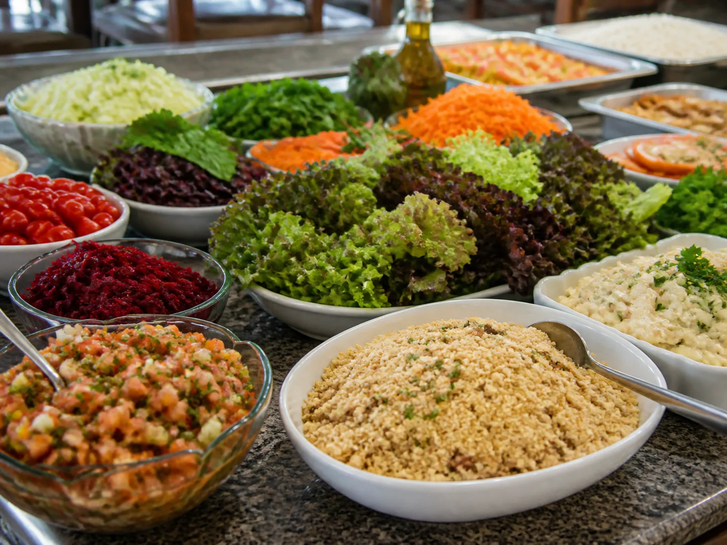 Saladas do almoço